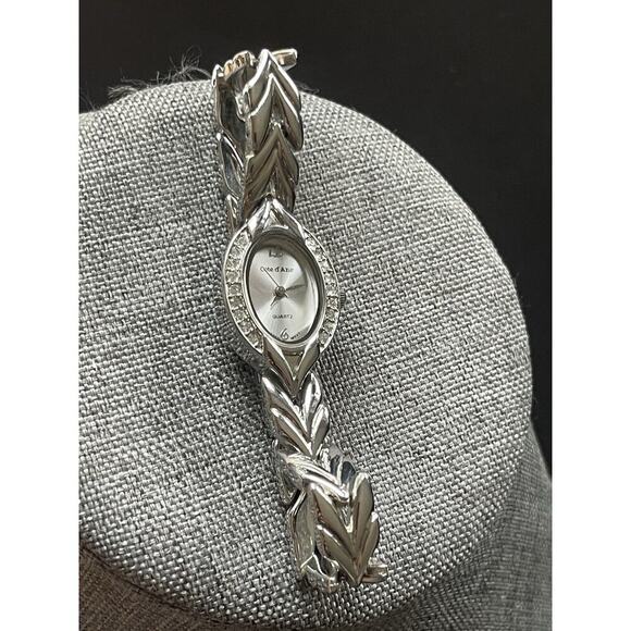 Cote d' Azur Watch Women Rhinestones White Dial Oval Silver Band Career Office - Picture 1 of 9